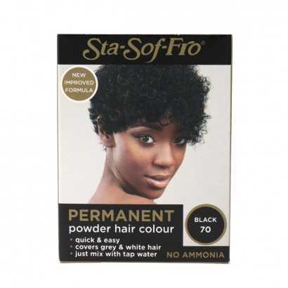 Permanent Dye Sta Soft Fro Powder Hair Color Black (8 g)-Hair Dyes-Verais