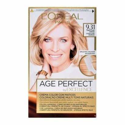 Teinture anti-âge permanente Excellence Age Perfect L'Oreal Make Up Excellence Age Perfect Blond Clair Doré Nº 9.0-rubio muy cla-Teintures capillaires-Verais