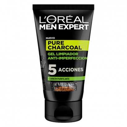 Facial Cleansing Gel Pure Charcoal L'Oreal Make Up 107 (100 ml) 100 ml-Cleansers and exfoliants-Verais