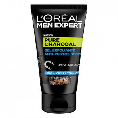 Facial Exfoliator Pure Charcoal L'Oreal Make Up Men Expert (100 ml) 100 ml-Cleansers and exfoliants-Verais