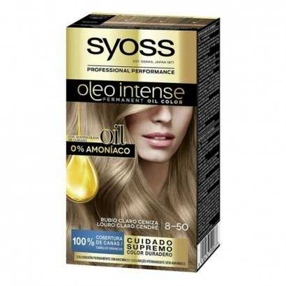 Permanent Dye Syoss Olio Intense Ammonia-free Nº 8,50 Light Ash Blonde-Hair Dyes-Verais