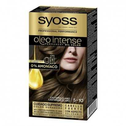 Permanent Dye Syoss Olio Intense Ammonia-free Nº 5,10 Light Brown-Hair Dyes-Verais