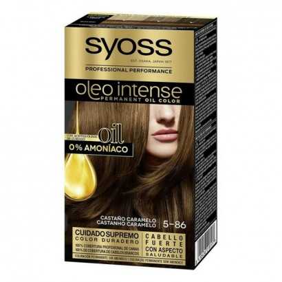 Permanent Dye Syoss Olio Intense Ammonia-free Nº 5,86 Brown Caramel-Hair Dyes-Verais