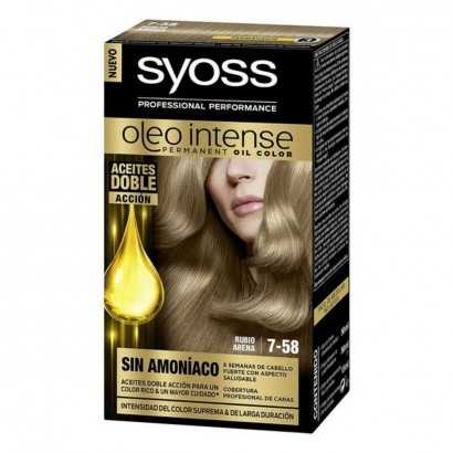 Permanent Dye Syoss Olio Intense Ammonia-free Nº 7,58 Blonde Sand-Hair Dyes-Verais