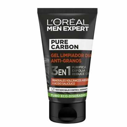 Facial Exfoliator L'Oreal Make Up Men Expert Pure Carbon Anti-acne 3-in-1 (100 ml)-Cleansers and exfoliants-Verais