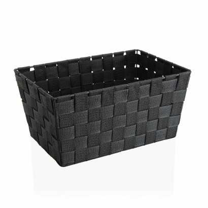 Basket Versa Large Dark grey Textile (20 x 15 x 30 cm)-Bathroom accessories-Verais