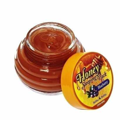 Maschera Idratante Notte Holika Holika Honey Sleeping Pack Mirtillo (90 ml)-Maschere per la cura del viso-Verais