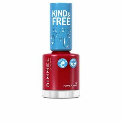 nail polish Rimmel London Kind & Free 156-poppy pop red (8 ml)-Manicure and pedicure-Verais