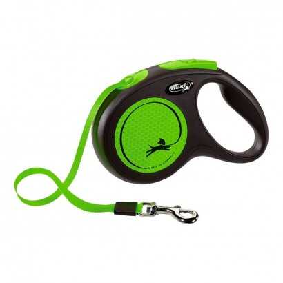 Dog Lead Flexi NEW NEON 5 m Size M Green-Travelling and walks-Verais
