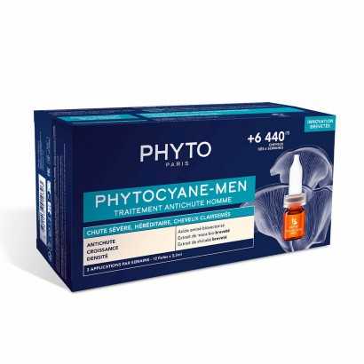 Anti-Hair Loss Ampoulles Phyto Paris Phytocyane Men 12 x 3,5 ml-Hair masks and treatments-Verais