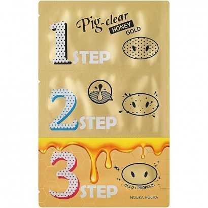 Anti-Mitesser/Poren Gesichtsmaske Holika Holika Pig Clear Honey Gold 3 Step-Gesichtsmasken-Verais