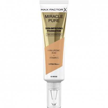 Base de Maquillaje Fluida Max Factor Miracle Pure 55-beige SPF 30 (30 ml)-Maquillajes y correctores-Verais