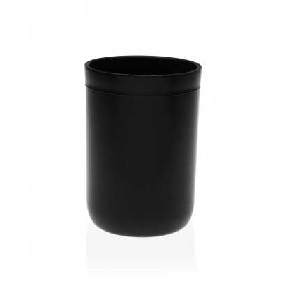 Portacepillos de Dientes Versa Elisa Negro Polipropileno (7,5 x 11 x 7,5 cm)-Accesorios de baño-Verais