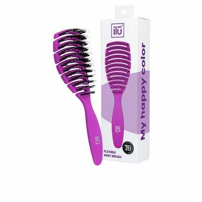 Detangling Hairbrush Ilū Flexible Vent Purple-Combs and brushes-Verais