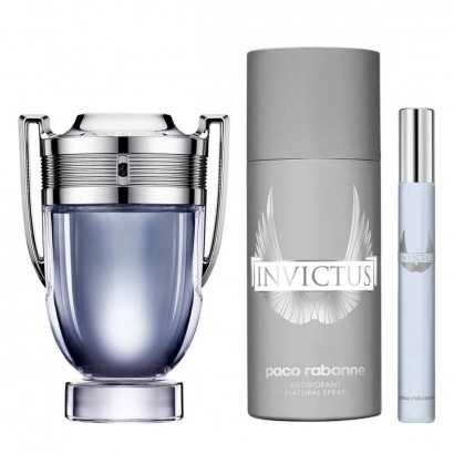 Men's Perfume Set Paco Rabanne 3 Pieces Invictus-Cosmetic and Perfume Sets-Verais