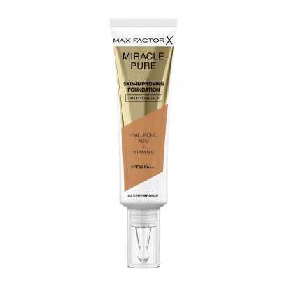 Crème Make-up Base Max Factor Miracle Pure Nº 82 Deep bronze Spf 30 30 ml-Make-up and correctors-Verais