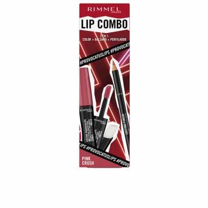 Schminkset Rimmel London Lip Combo 3 Stücke Pink Crush-Lippenstift und Lipgloss-Verais