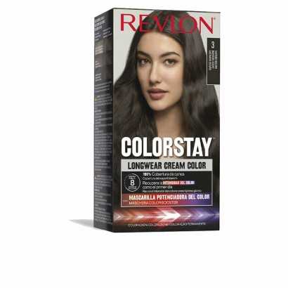 Permanent Dye Revlon Colorstay Dark Brown Nº 3-Hair Dyes-Verais