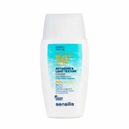 Sun Protection with Colour Sensilis Antiaging Light Texture Color SPF 50+ 40 ml-Protective sun creams for the face-Verais