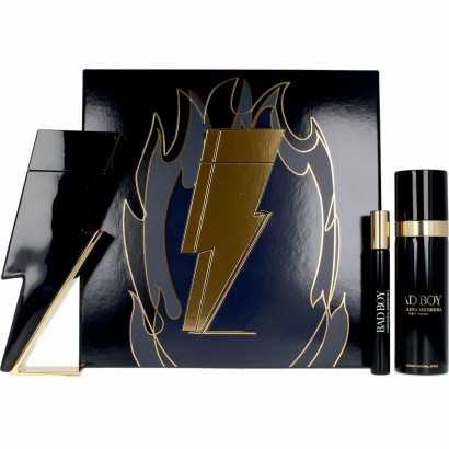 Men's Perfume Set Carolina Herrera Bad Boy 3 Pieces-Cosmetic and Perfume Sets-Verais