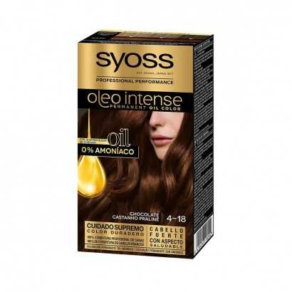 Permanent Dye Syoss Olio Intense Ammonia-free Nº 4,18 Chocolate-Hair Dyes-Verais