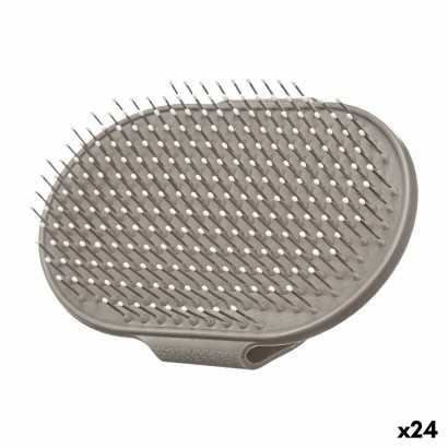 Cepillo Mascotas Gris Metal Silicona 14 x 21,5 x 5 cm (24 Unidades)-Bienestar e higiene-Verais