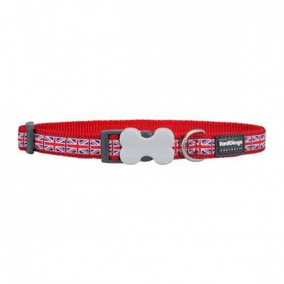 Dog collar Red Dingo Union Jack 20-32 cm Red-Travelling and walks-Verais