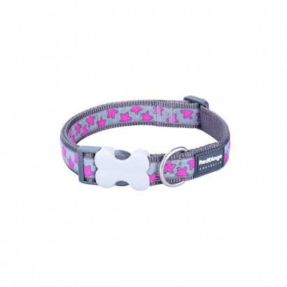 Dog collar Red Dingo STYLE HOT PINK ON COOL GREY 15 mm x 24-36 cm Grey-Travelling and walks-Verais