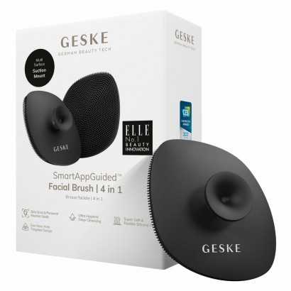 Facial cleansing brush Geske SmartAppGuided Black 4-in-1-Cleansers and exfoliants-Verais