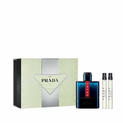 Men's Perfume Set EDT Prada Luna Rossa Ocean 3 Pieces-Cosmetic and Perfume Sets-Verais
