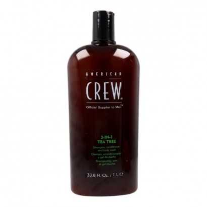 Gel, Shampoo und Conditioner 3 in 1 American Crew Tea Tree 1 L-Shampoos-Verais