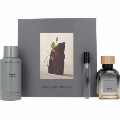 Men's Perfume Set Adolfo Dominguez Ébano Salvia 3 Pieces-Cosmetic and Perfume Sets-Verais