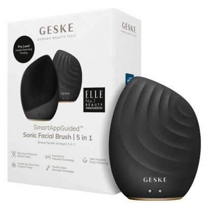 Cleansing Facial Brush Geske SmartAppGuided Black 5-in-1-Cleansers and exfoliants-Verais