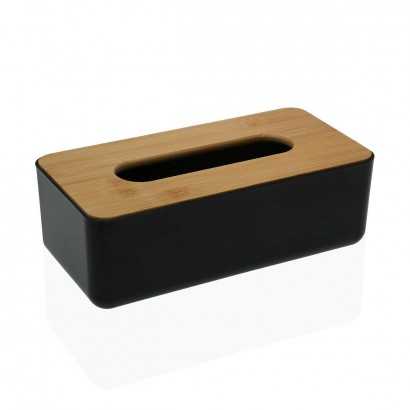 Boîte à mouchoirs Versa Bambou polypropylène 13,1 x 8,6 x 26,1 cm Noir-Accessoires et robinets-Verais