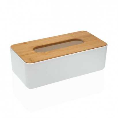 Boîte à mouchoirs Versa Bambou polypropylène 13,1 x 8,6 x 26,1 cm Blanc-Accessoires et robinets-Verais