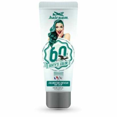 Semi-permanent Colourant Hairgum Sixty's Color Emerald Green (60 ml)-Hair Dyes-Verais