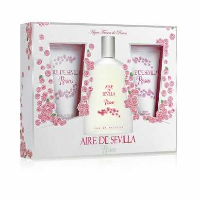 Women's Perfume Set Aire Sevilla Roses 3 Pieces-Cosmetic and Perfume Sets-Verais
